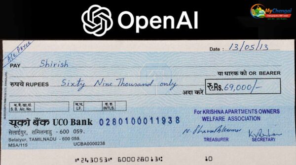 ChatGPT உருவாக்கிய ரூ.69,000 போலி செக்! வங்கி மோசடி அபாயம்!