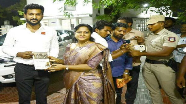 அமைச்சர் சரத்குமாருக்கு கலெக்டர் மாலதி வாழ்த்து