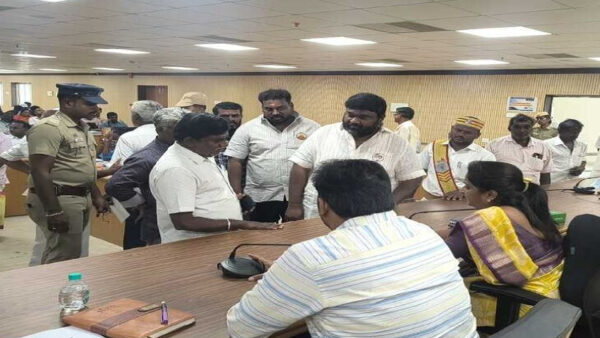 நந்திவரம் தொடர் மின்வெட்டு: கலெக்டரிடம் திமுக மனு