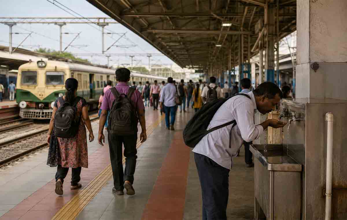செங்கல்பட்டு–தாம்பரம் ரயில் நிலையங்களில் குடிநீர் இன்றி பயணிகள் அவதி