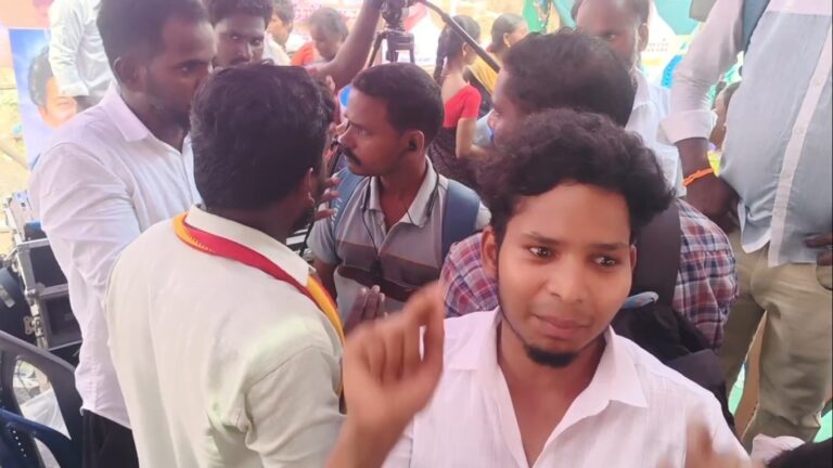 அமைச்சர் சரத்குமார் விழாவில் தள்ளுமுள்ளு: செய்தியாளருக்கு மிரட்டல் விடுத்த தவெக பிரமுகர்!