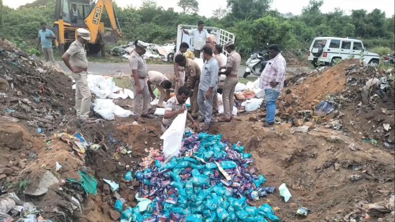 பழவேலி பகுதியில் ரூ. 40 லட்சம் மதிப்பிலான கஞ்சா, ஹான்ஸ் மூட்டைகள் எரிப்பு!