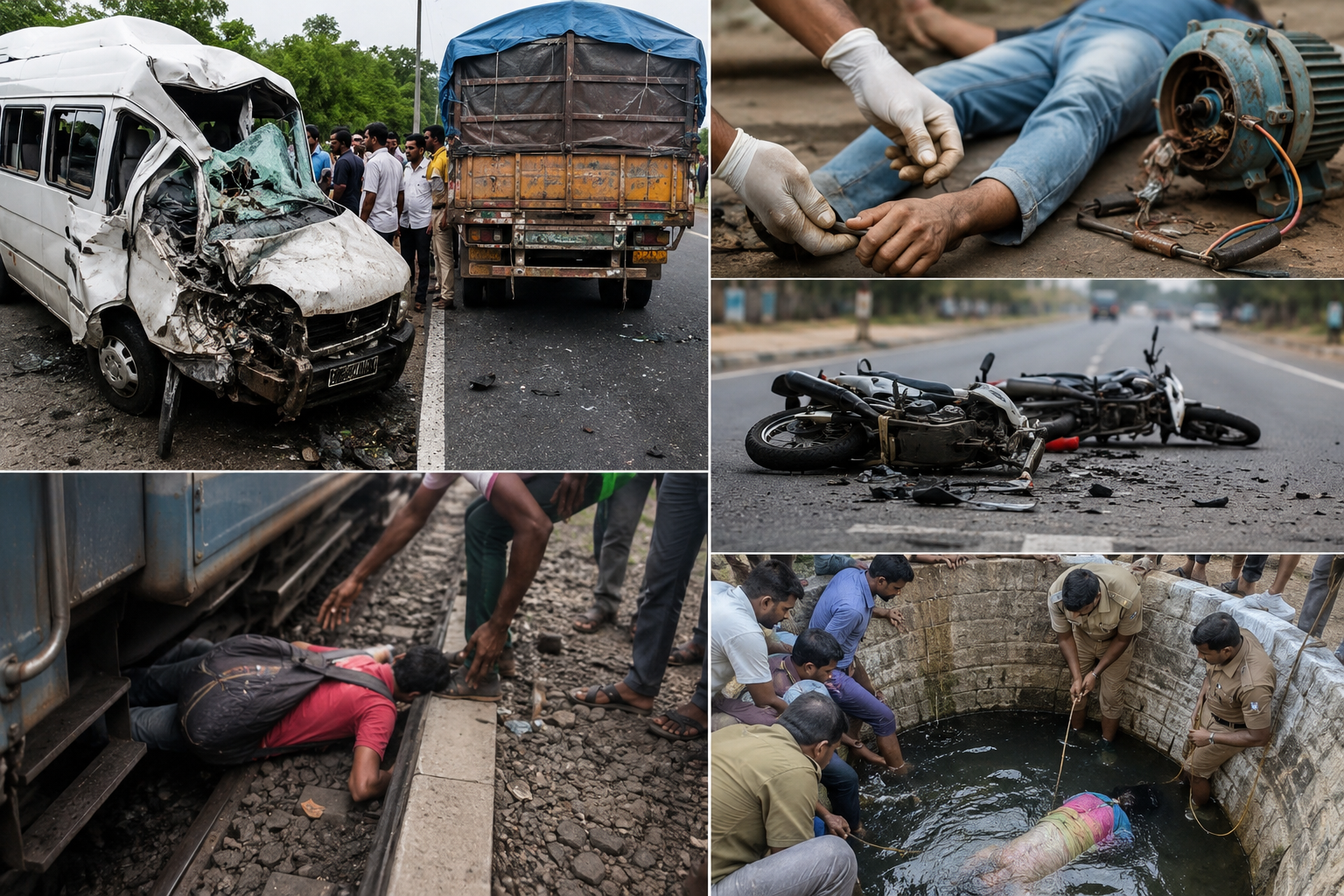 செங்கல்பட்டு  சோகம்... விபத்து, மின்சாரம் தாக்கி 5 பேர் உயிரிழப்பு