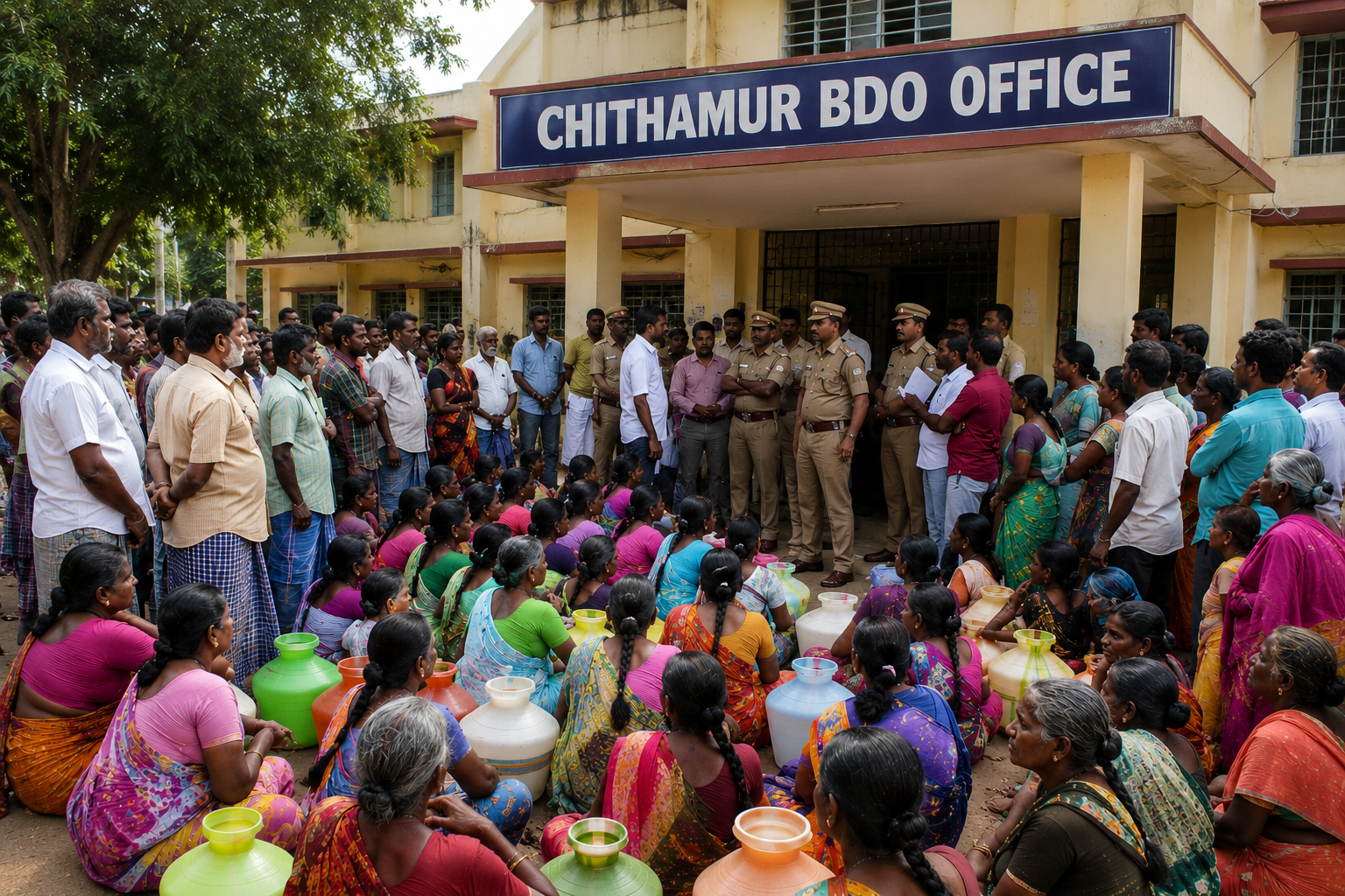 குடிநீர் தட்டுப்பாடு: வட்டார வளர்ச்சி அலுவலகம் முற்றுகை