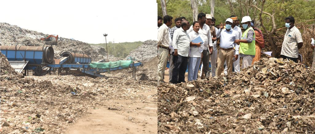 கொளத்தூர் குப்பைக் கிடங்கு, அங்கன்வாடி மையத்தை ஆட்சியர் ஆய்வு