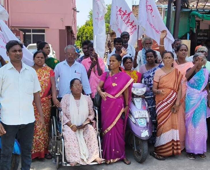 செங்கல்பட்டில் மாற்றுத்திறனாளிகள், வழக்கறிஞர்கள் ஆர்ப்பாட்டம்