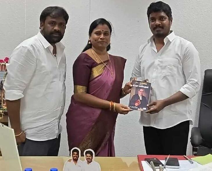 அமைச்சர் விக்னேஷை சந்தித்த மரகதம் குமரவேல்