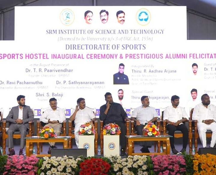 SRM பல்கலையில் விளையாட்டு விடுதியை திறந்த ஆதவ் அர்ஜுனா