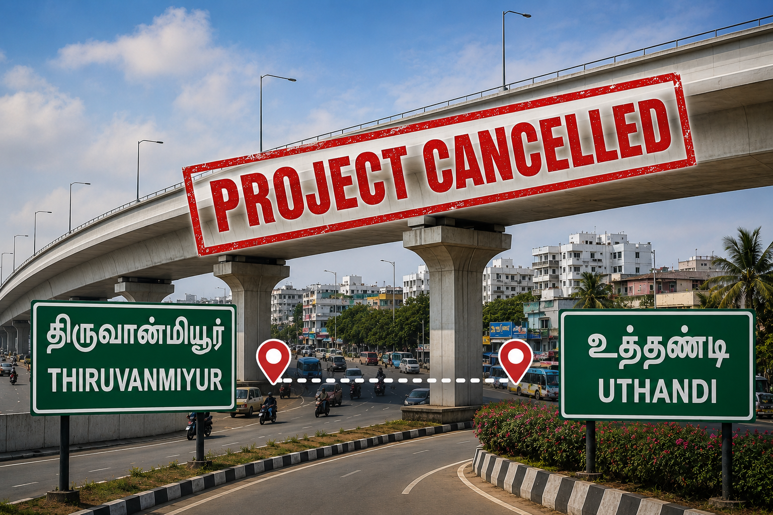 திருவான்மியூர்–உத்தண்டி மேம்பாலத் திட்டம் ரத்து?
