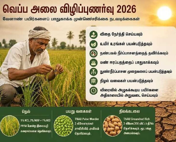 வெப்ப அலை... விவசாயிகளுக்கு ஆலோசனைகள்