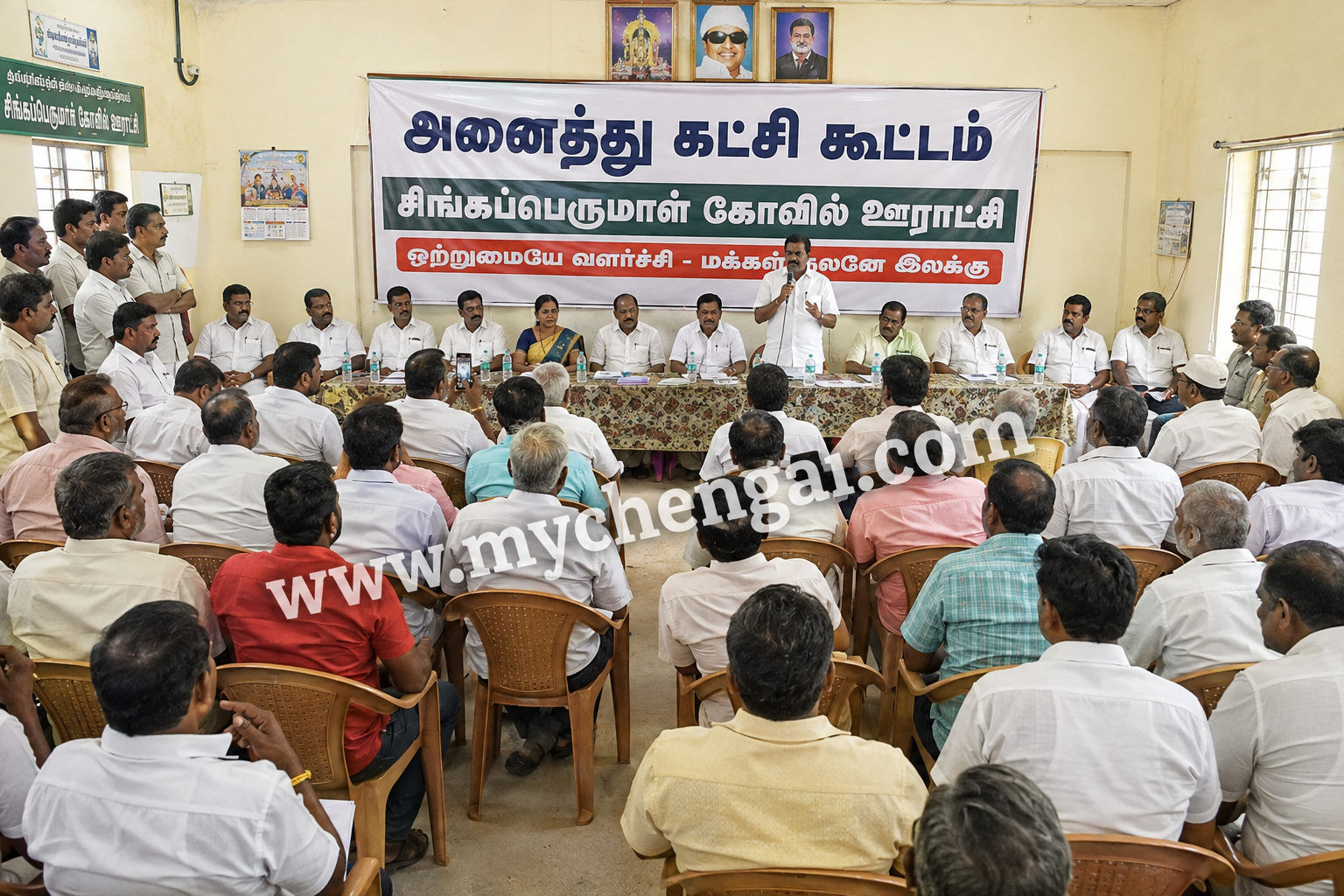 சிங்கபெருமாள் கோவிலில் குடிநீர் திருட்டு: அனைத்து கட்சி கூட்டத்தில் தீர்மானம்