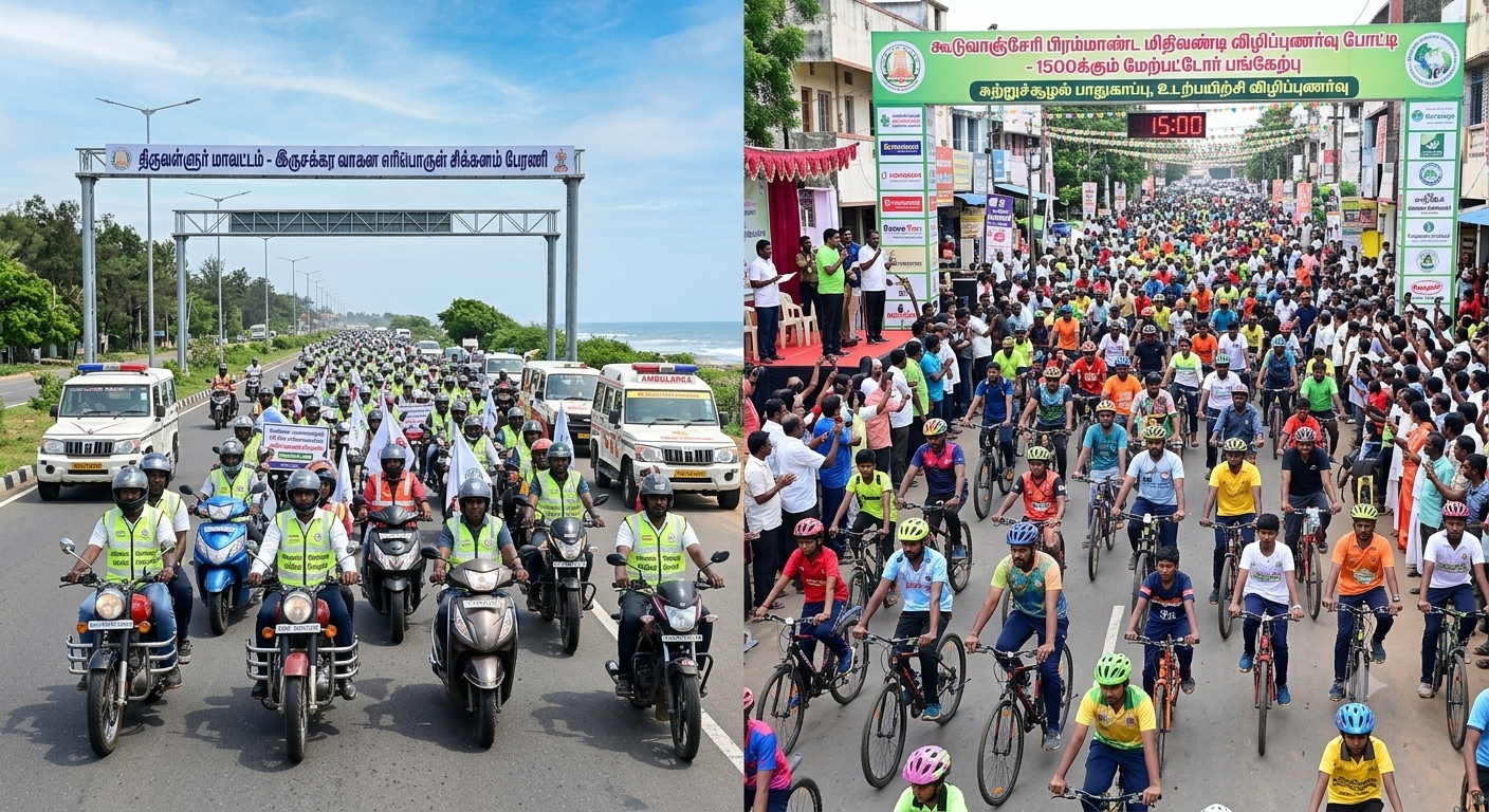 மாமல்லபுரத்தில் எரிபொருள் சிக்கனம்; பசுமைப் பயண விழிப்புணர்வு