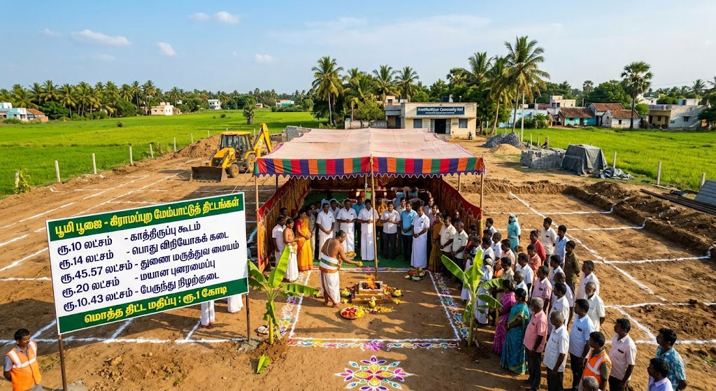 மண்ணிவாக்கத்தில் ரூ.1 கோடி வளர்ச்சி பணிகளுக்கு பூமி பூஜை