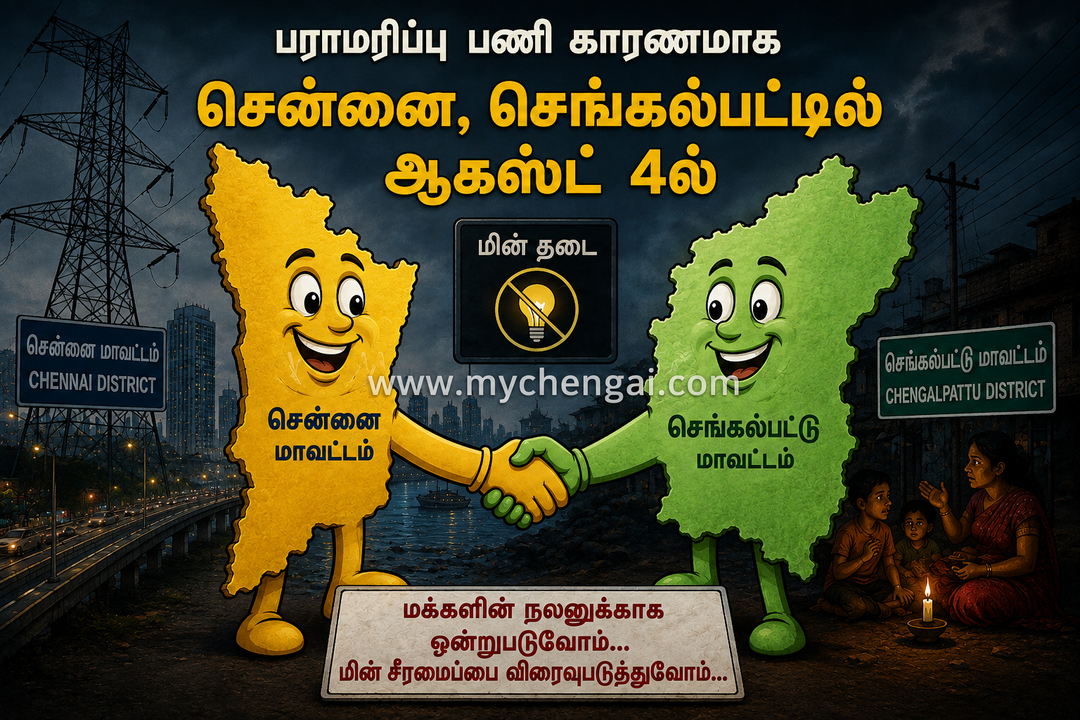 செங்கல்பட்டு. சென்னையில் ஆக.4 மின்தடை…