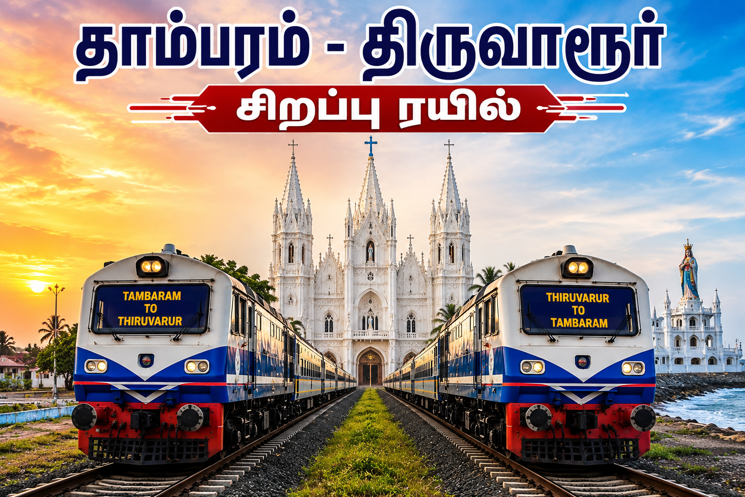 வேளாங்கண்ணி திருவிழா: தாம்பரம்–திருவாரூர் சிறப்பு ரயில்